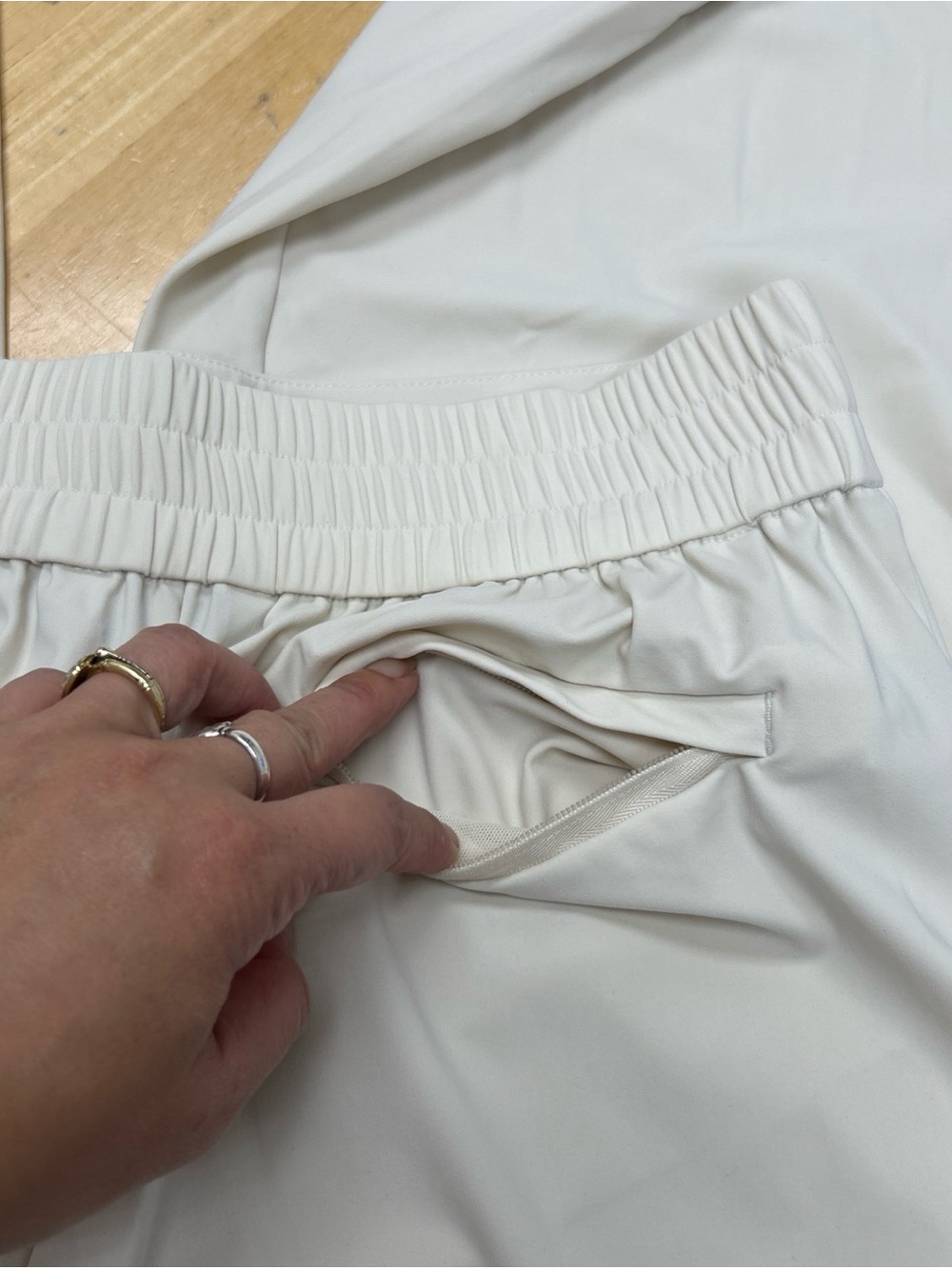 New Athleta Pinnacle High Rise Trouser Cream Ivory 00 / P XS Wide Leg Dressy - Picture 5 of 12